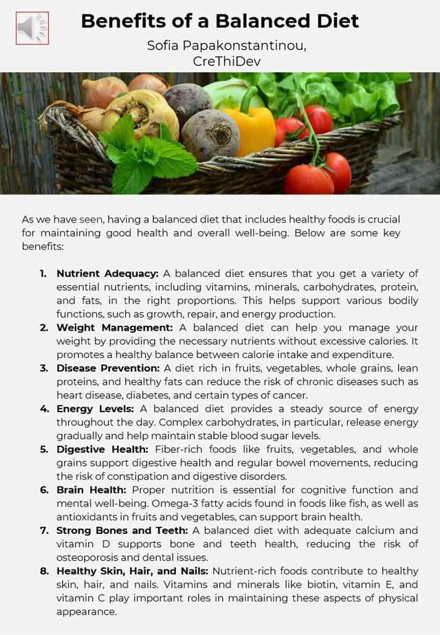 Benefits of a Balanced Diet
